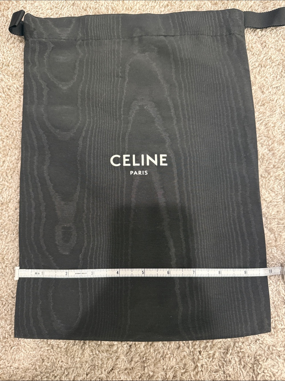 Celine Black Drawstring Logo Dust Bag - Picture 2 of 3